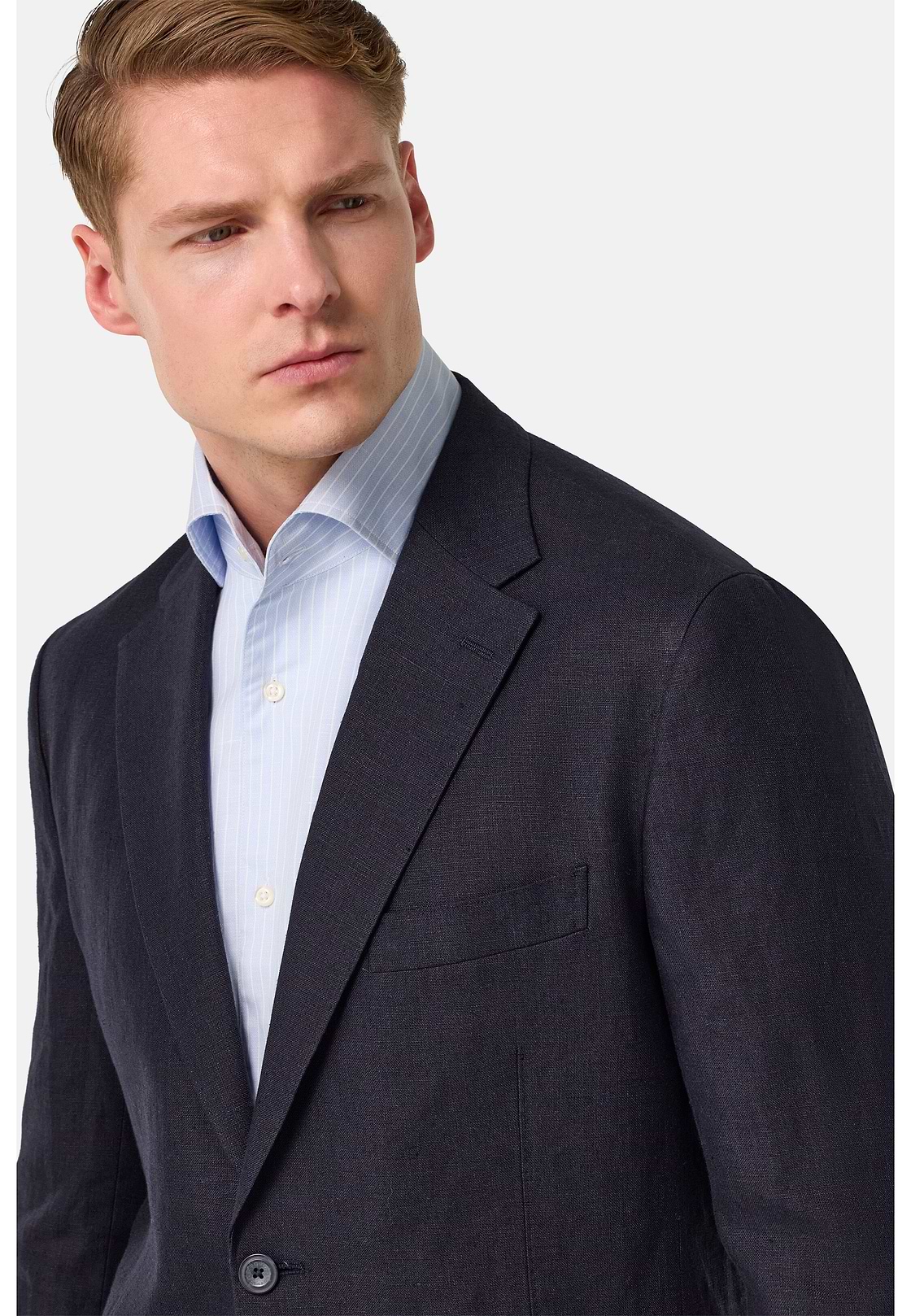 Costume En Pur Lin, bleu marine, hi-res