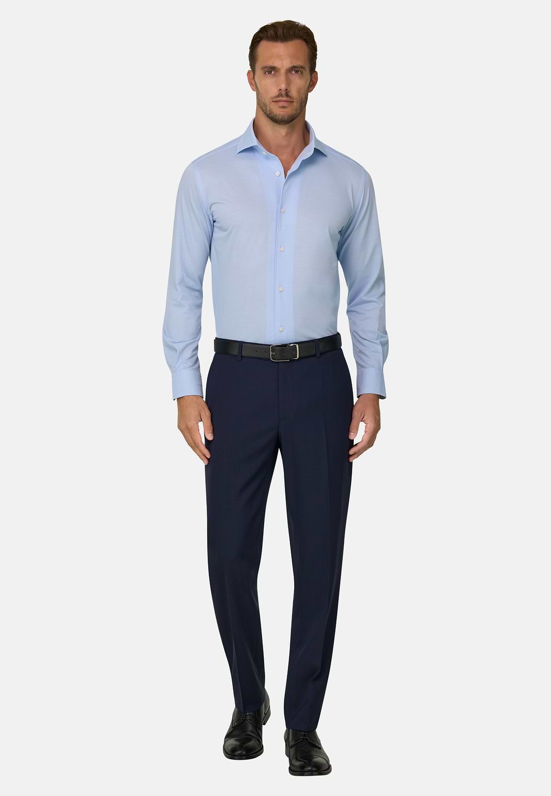Trousers in Pure Wool Travel, Blue, hi-res, 2
