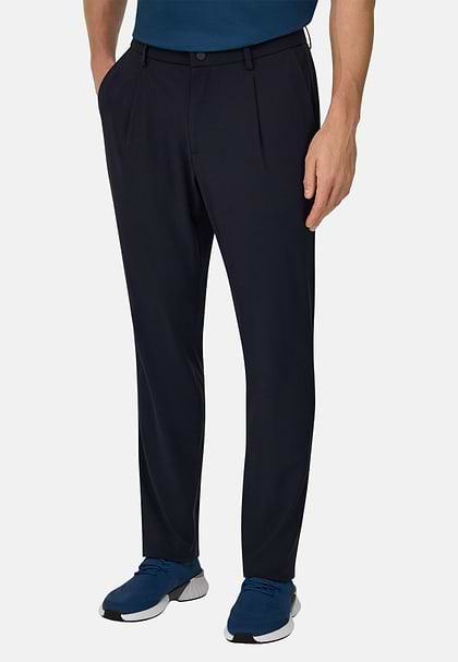 Pantaloni In Nylon Elasticizzato B Tech, Navy, hi-res