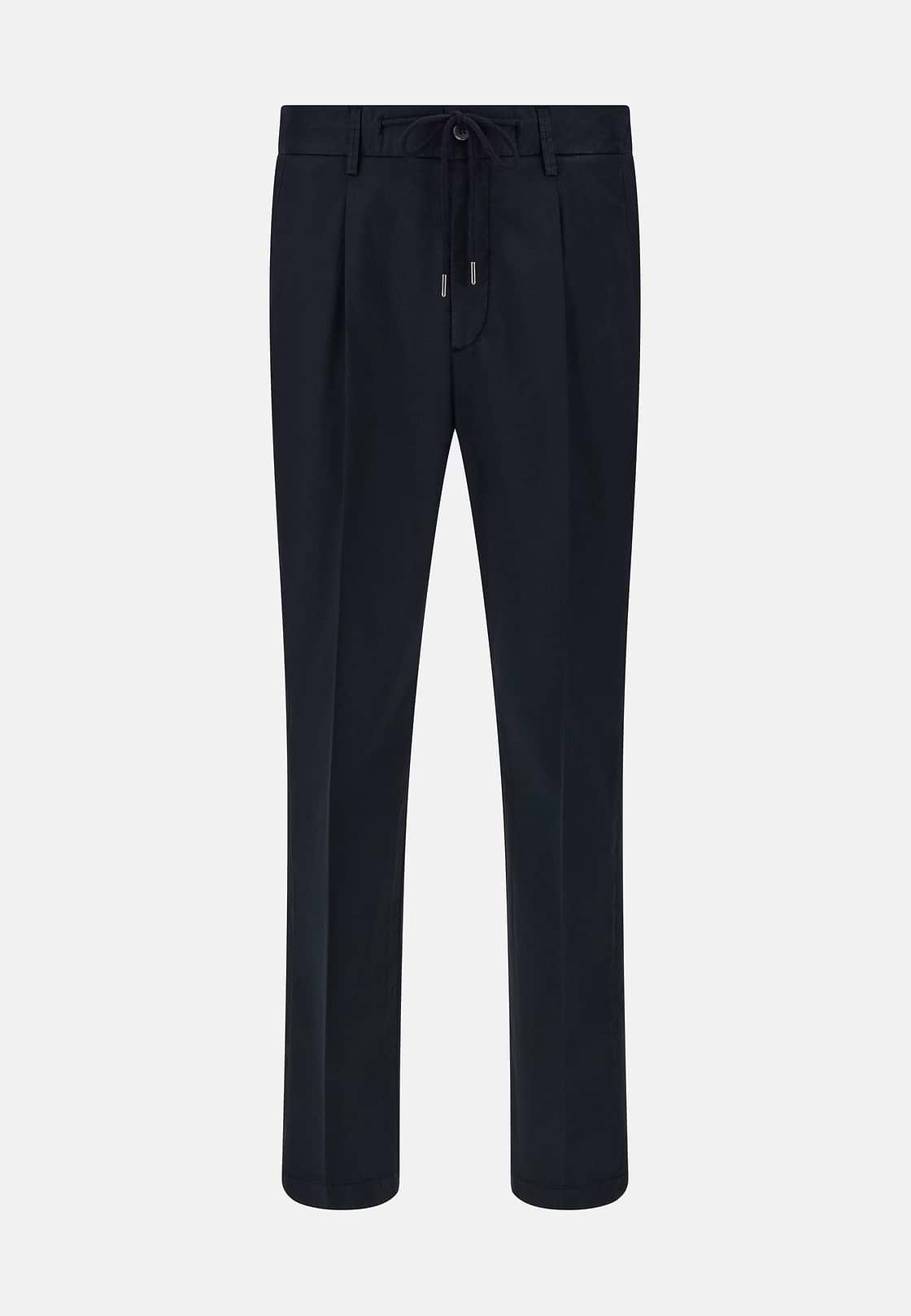 Pantalon En Coton Extensible, bleu marine, hi-res