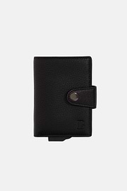 Leather Credit Card Holder, Black, hi-res
