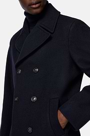 Peacoat In Wool, Navy blue, hi-res