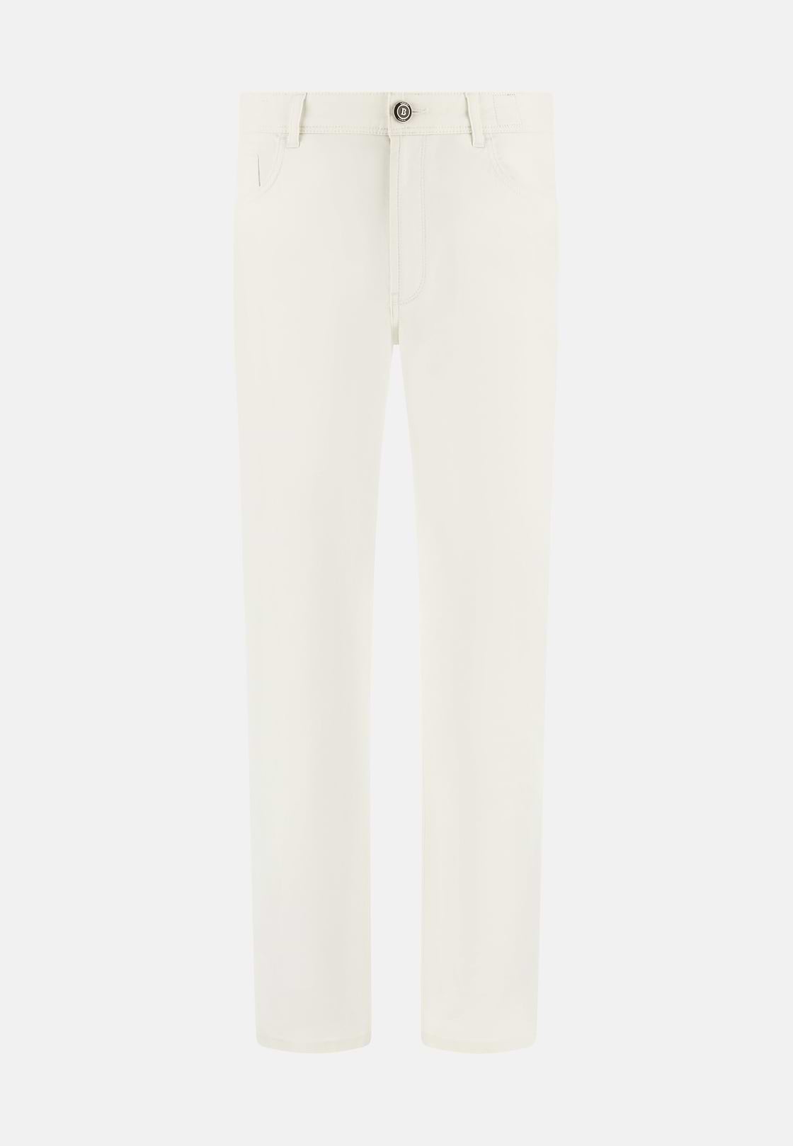 Jeans In Cotone Tencel, Bianco, hi-res, 5