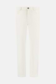 Jeans In Cotone Tencel, Bianco, thumb, 5