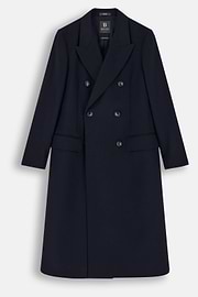 Coat in Pure Cashmere Double-Breasted, Navy blue, thumb, 5