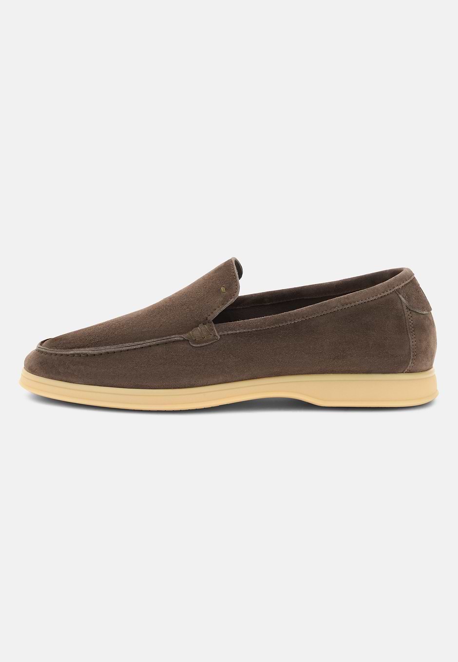 Aria Suede Leather Loafers, Dark brown, hi-res
