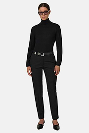 Turtleneck Jumper in Merino Wool Silk, Black, thumb, 2
