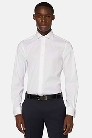 Stretch P.Point D.Cuff Windsor Collar Shirt Slim F, White, hi-res