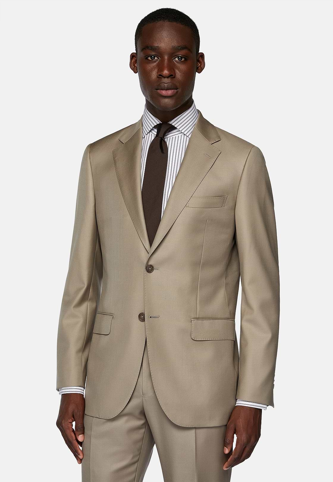 Dove Grey Pure Wool Suit, Taupe, hi-res