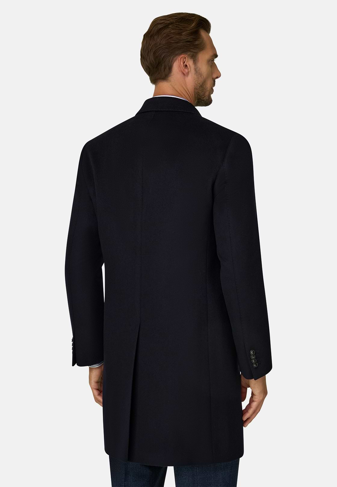 Single-Breasted Wool Coat, Navy blue, hi-res, 4