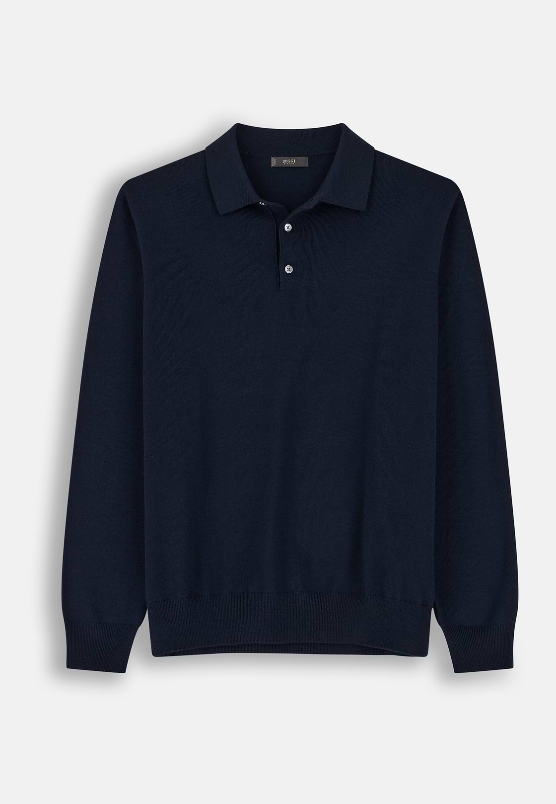Gestricktes Polo aus Merino, Navy blau, hi-res, 5