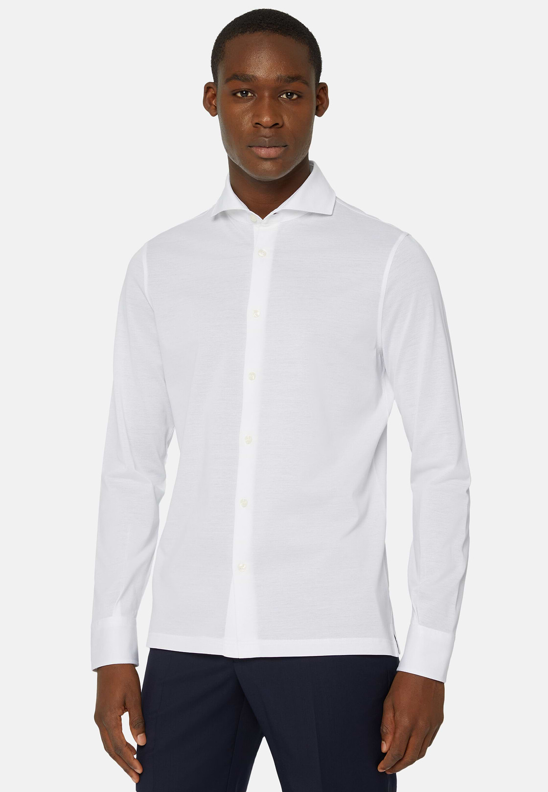 Camisa Estilo Polo De Piqué Hilo De Escocia Slim Fit, Blanco, hi-res