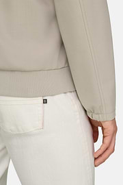 Wool Blend Bomber Jacket, Beige, thumb, 4