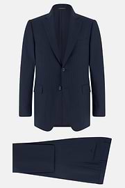 Garnitur z czystej wełny w prążki, Navy blue, thumb, 6