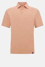 Polo Shirt In Stretch Supima Cotton, Orange, hi-res