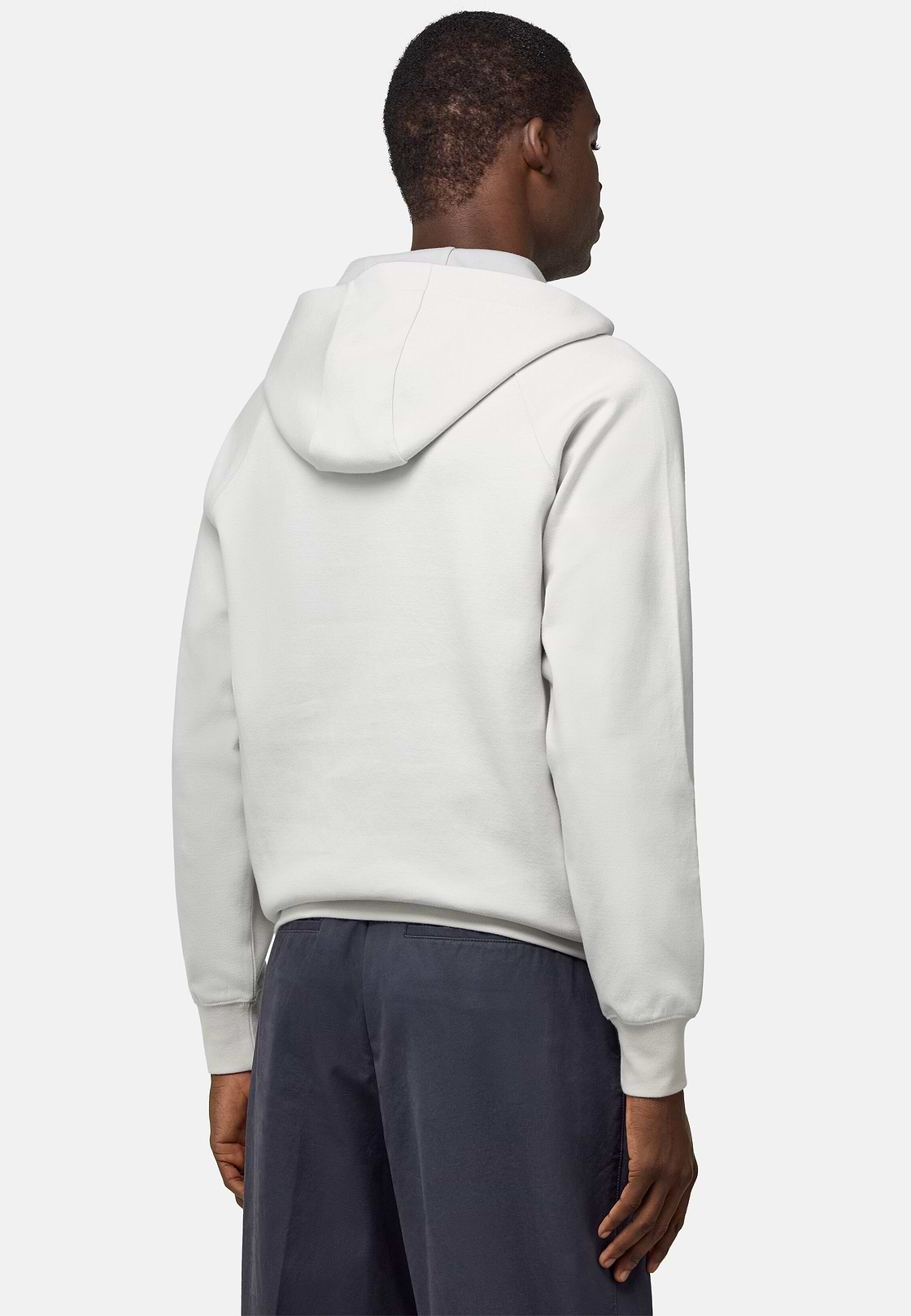 Cotton Blend Hoodie, White, hi-res