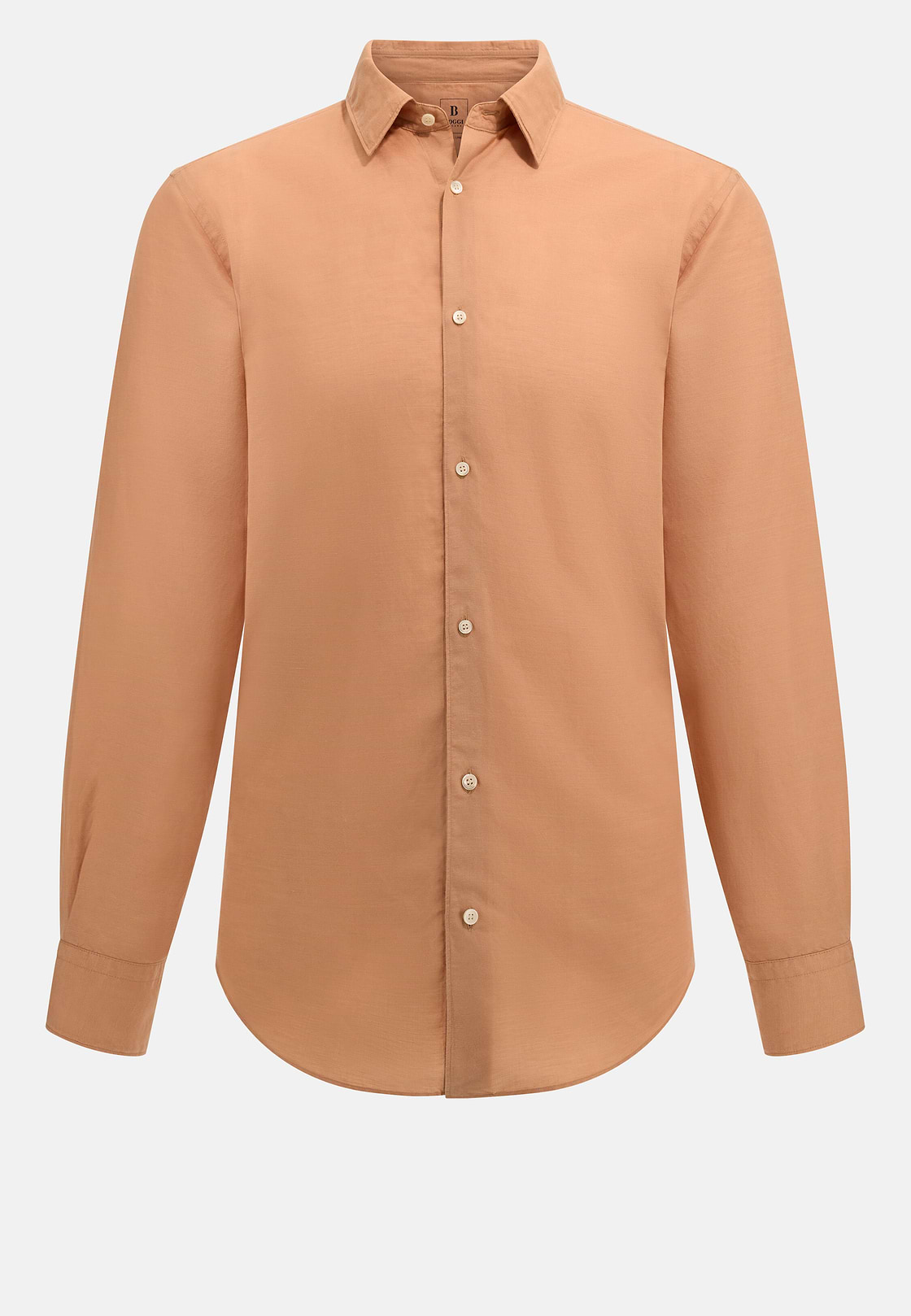 Camicia In Tencel Lino Regular Fit, Arancione, hi-res, 6
