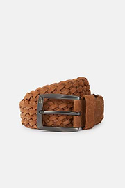 Woven Suede Belt, Light Brown, hi-res