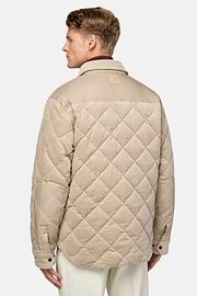 Chaqueta Bomber De Terciopelo De Algodón Acolchado, Beige, hi-res