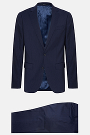 Pinstriped Wool Suit Style Anversa, Navy blue, hi-res