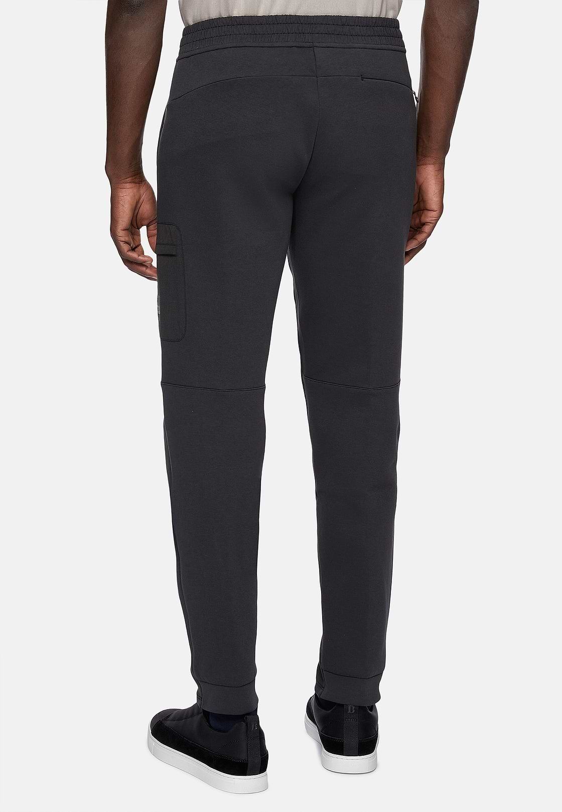 Lightweight Scuba Cotton Blend Trousers, Charcoal, hi-res