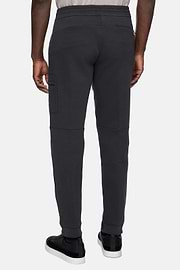 Pantaloni In Light Scuba Misto Cotone, Carbone, hi-res