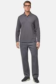 Cotton Blend Fleece Trousers, Charcoal, hi-res