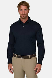 Ls Pima Cotton Polo, Navy blue, thumb, 1
