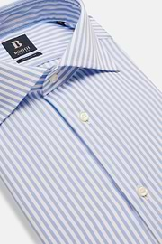 Regular Fit Sky Blue Striped Dobby Cotton Shirt, Light Blue, hi-res