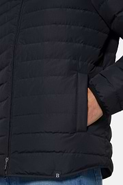 Quilted Nylon Real Down Bomber Style Sempione, Navy blue, hi-res