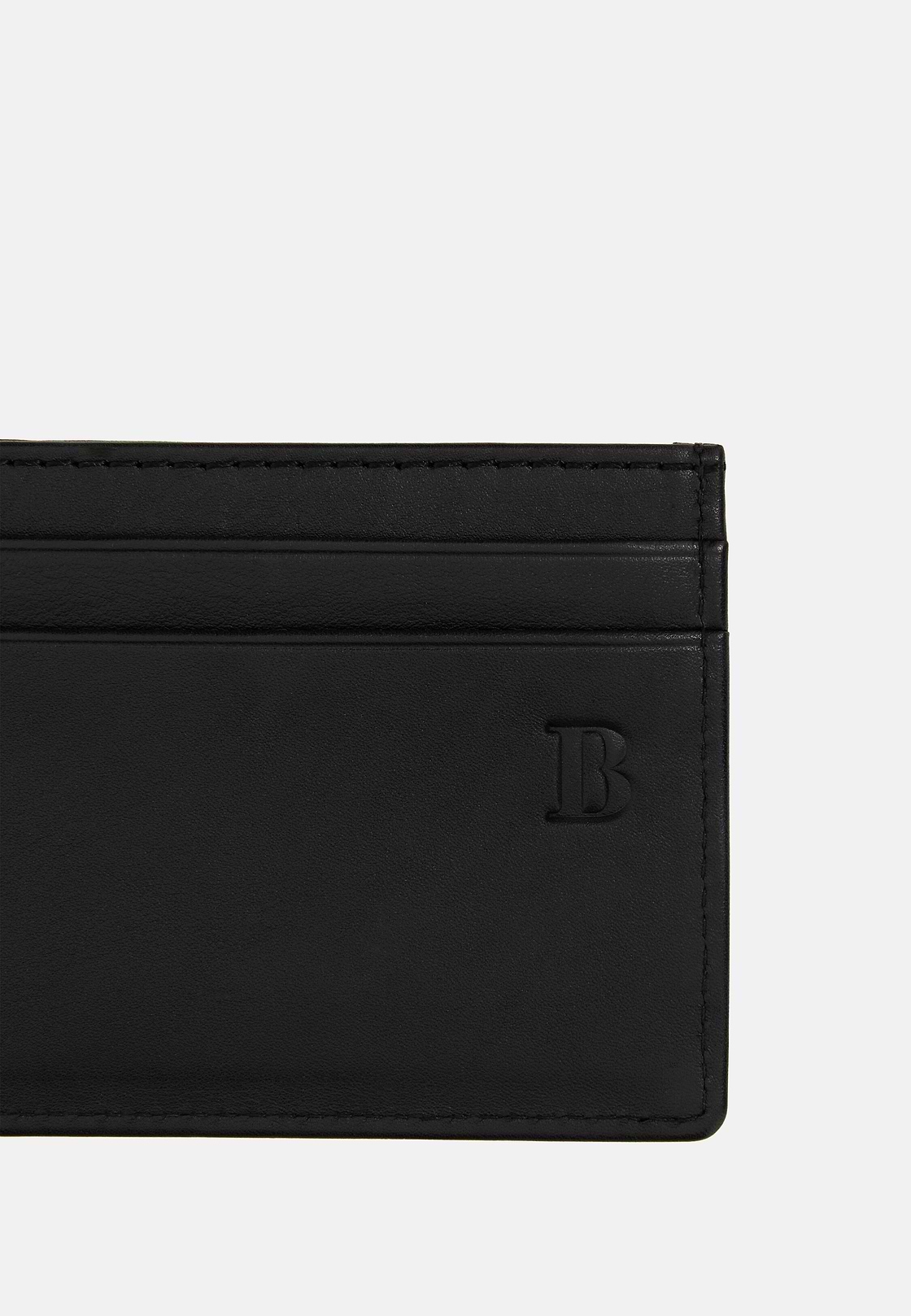 Leather Credit Card Holder, Black, hi-res