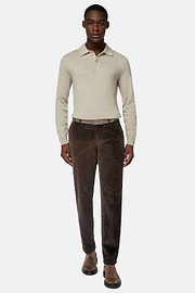 Sand Polo Neck Jumper in a Cashmere Blend, Sand, hi-res