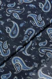 Geometric Print Modal/Cashmere Scarf, Navy blue, hi-res