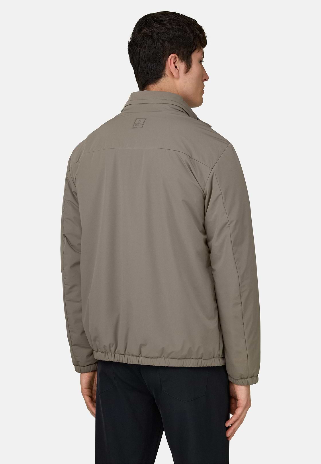 Technical Fabric Bomber Jacket, Brown, hi-res, 3