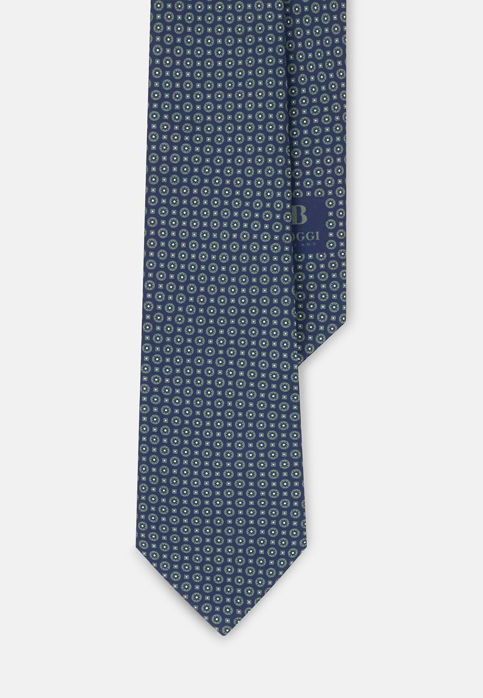 Tie Medallion Pattern Silk, Green, hi-res