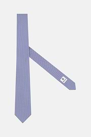 Cravatta Micro Pois In Seta, Bianco, thumb, 1