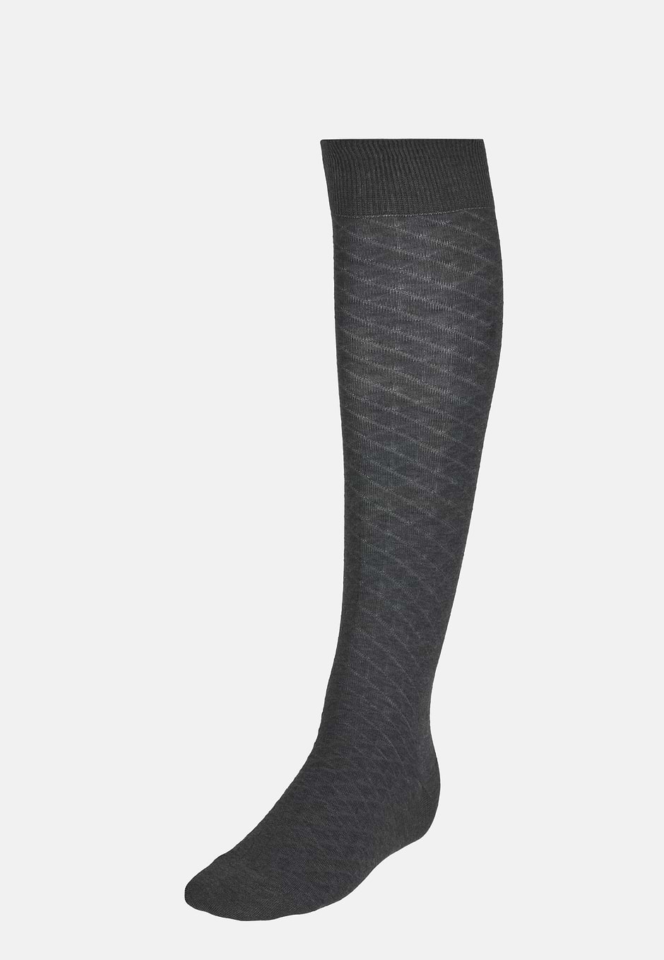 Cotton Blend Jacquard Socks, Charcoal, hi-res