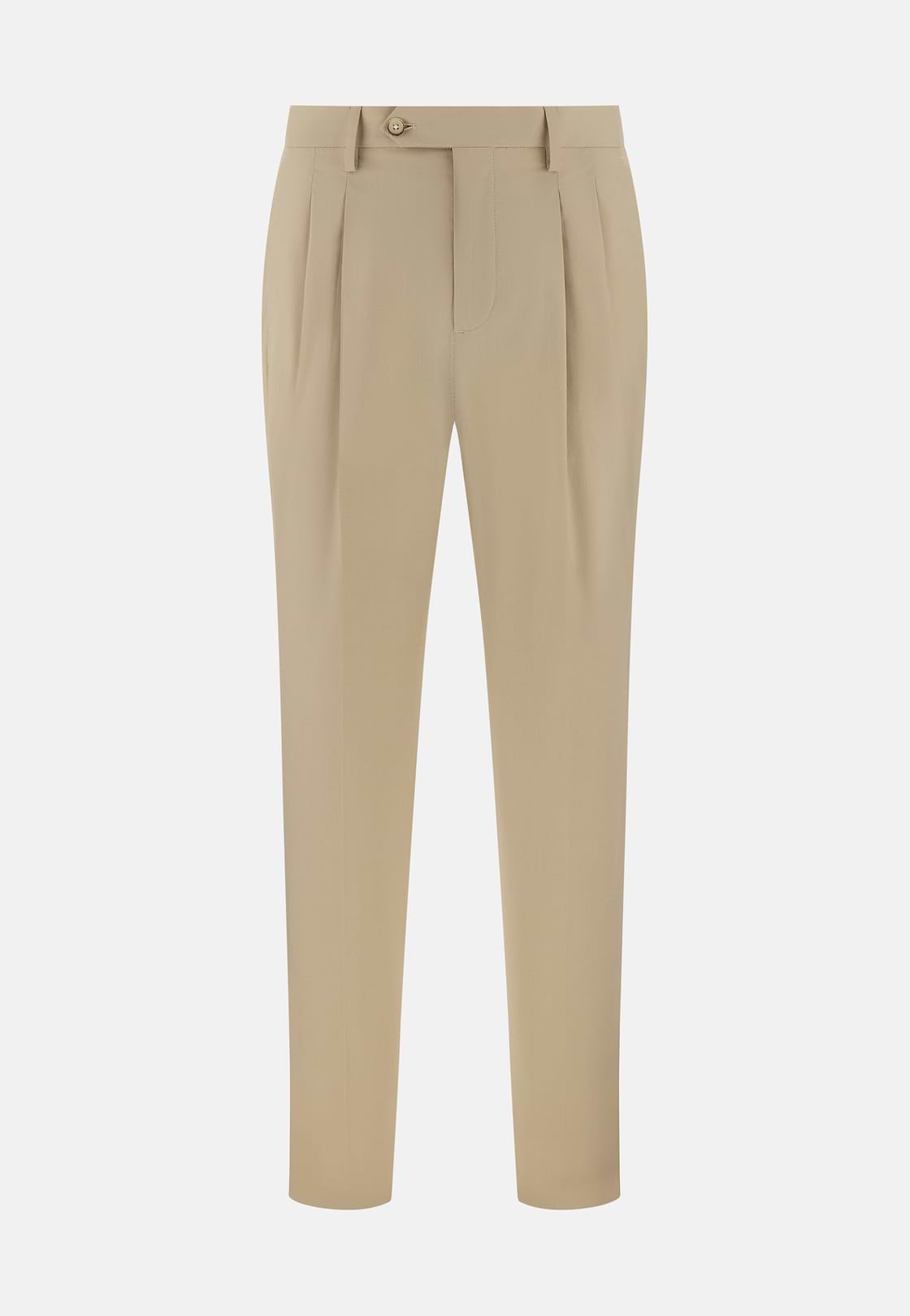 Pantalon En Coton Tencel, Beige, hi-res, 5