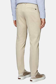 Stretch Cotton Trousers, Beige, hi-res