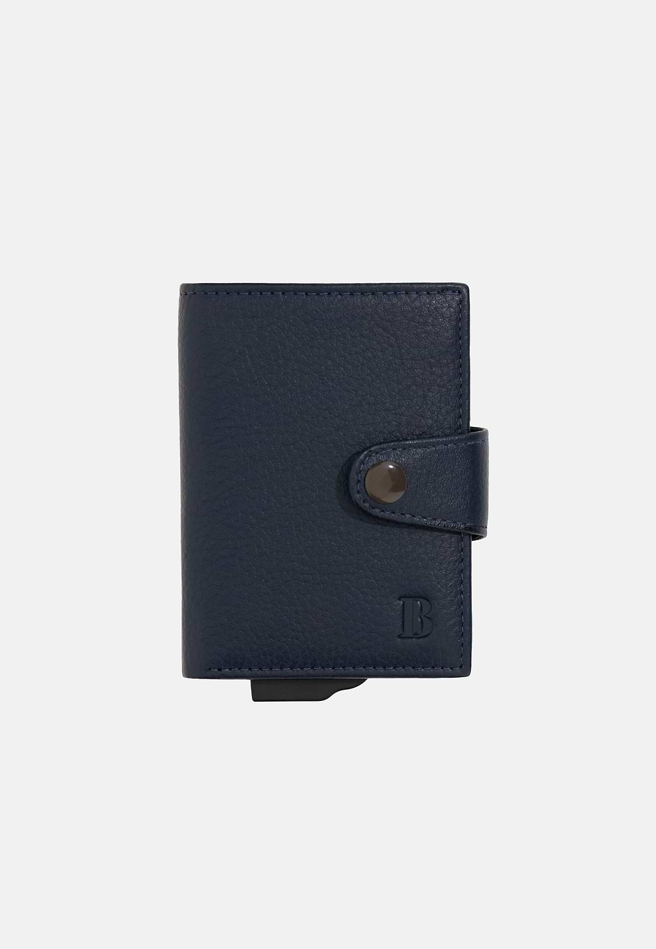 Porte-Cartes En Cuir, bleu marine, hi-res