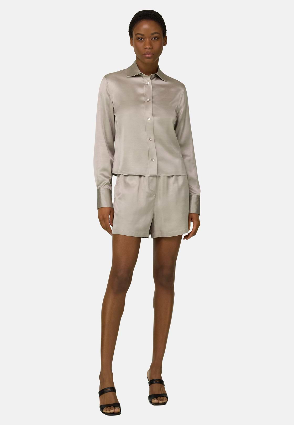 Bermudas Aus Satin, Sand, hi-res, 3