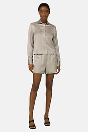 Bermudas Aus Satin, Sand, thumb, 3