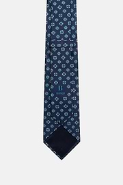 Floral Silk Tie, Navy blue, hi-res