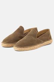 Tellin Suede Leather Espadrilles, Brown, thumb, 3