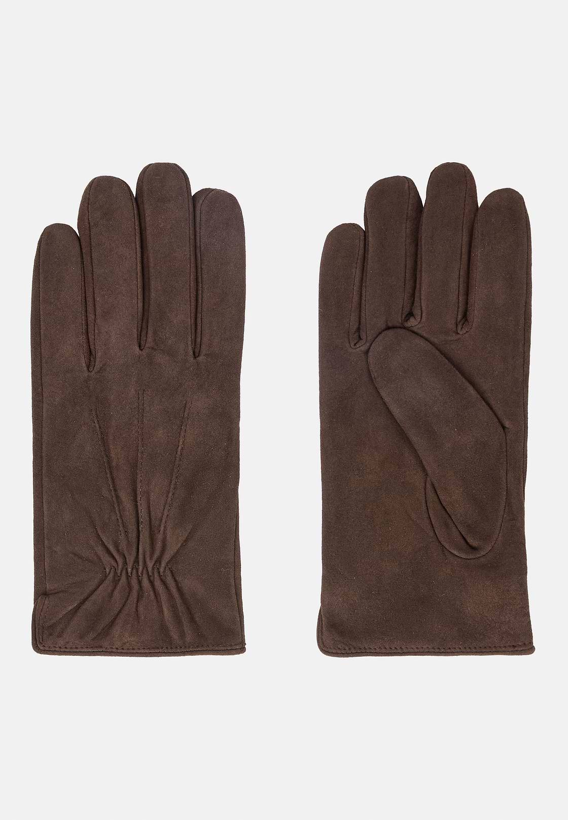 Velourslederhandschuhe, Braun, hi-res