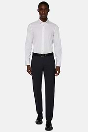 Camicia Bianca In Cotone Elasticizzato Slim Fit, Bianco, hi-res