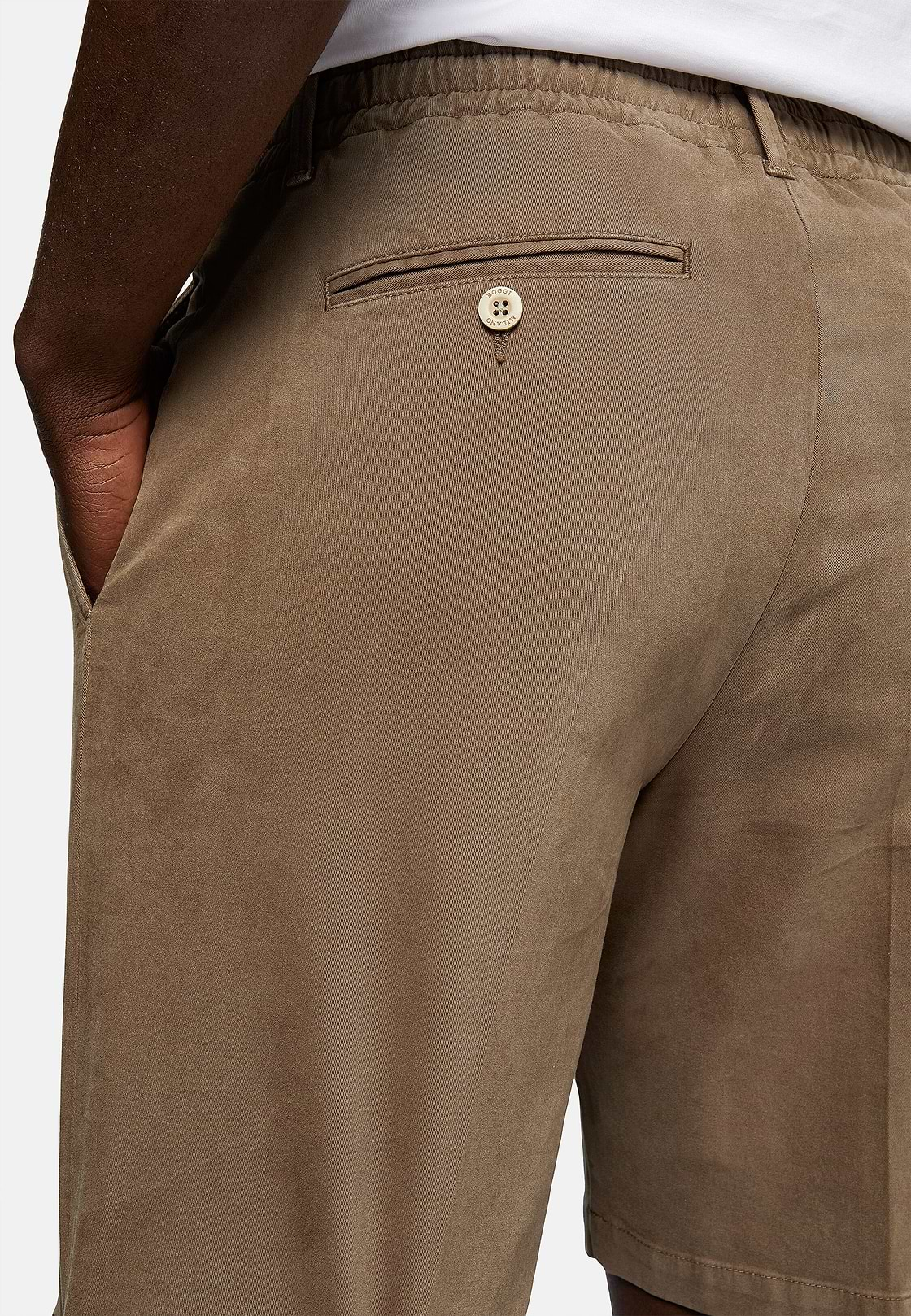 Stretch Cotton Summer Bermuda Shorts, Taupe, hi-res