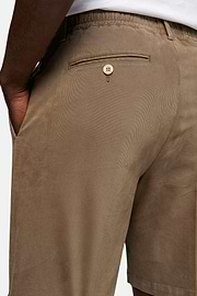 Stretch Cotton Summer Bermuda Shorts, Taupe, hi-res