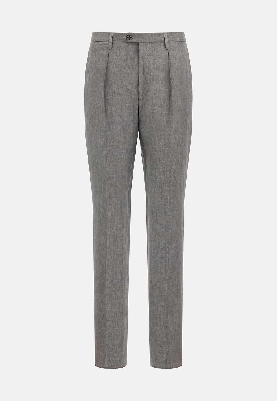 Pure Linen Trousers, Grey, hi-res