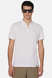 High-Performance Piqué Polo Shirt, White, hi-res